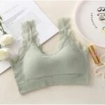 Imported Soft Comfortable Lace Padded Seamless Lingerie Wireless Fitness Top Bra for Women - Image 2