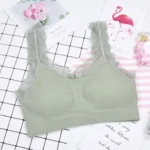 Imported Soft Comfortable Lace Padded Seamless Lingerie Wireless Fitness Top Bra for Women - Image 5