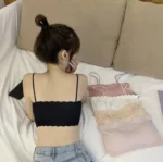 Soft comfortable slim belt stylish pad removable for women wear bra-One piece - Image 4