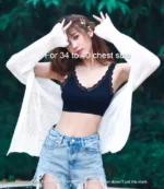 Imported Soft Comfortable Lace Padded Seamless Lingerie Wireless Fitness Top Bra for Women - Image 7