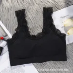 Imported Soft Comfortable Lace Padded Seamless Lingerie Wireless Fitness Top Bra for Women - Image 11