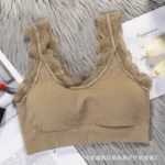 Imported Soft Comfortable Lace Padded Seamless Lingerie Wireless Fitness Top Bra for Women - Image 12