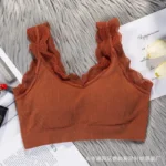 Imported Soft Comfortable Lace Padded Seamless Lingerie Wireless Fitness Top Bra for Women - Image 16