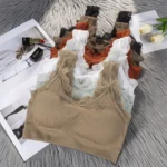 Imported Soft Comfortable Lace Padded Seamless Lingerie Wireless Fitness Top Bra for Women - Image 18