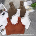 Imported Soft Comfortable Lace Padded Seamless Lingerie Wireless Fitness Top Bra for Women - Image 19