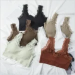 Imported Soft Comfortable Lace Padded Seamless Lingerie Wireless Fitness Top Bra for Women - Image 20