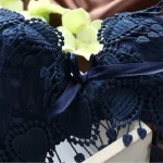 Women Push Up Bra And Panty Set Girl Floral Lace Underwear Set Underwire Brassiere - Image 6