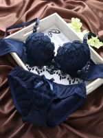 Women Push Up Bra And Panty Set Girl Floral Lace Underwear Set Underwire Brassiere - Image 8