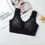 Women Lace Padded Seamless Soft Push Up Sports and Sleeping bra - Sports Bra - Image 2