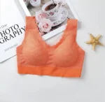 Women Lace Padded Seamless Soft Push Up Sports and Sleeping bra - Sports Bra