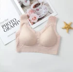 Women Lace Padded Seamless Soft Push Up Sports and Sleeping bra - Sports Bra - Image 4