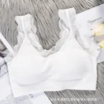 Imported Soft Comfortable Lace Padded Seamless Lingerie Wireless Fitness Top Bra for Women - Image 21