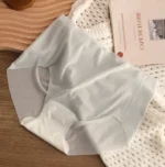 Imported Breathable Briefs Solid color mid waist Ice silk transparent stylish panty comfortable long time useable panty invisible antibacterial underwear for women - One Piece - Image 2