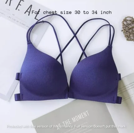 Imported Front Closure Women Bras Padded Wire Free Strappy Super Push Up Bralette Women Intimes Backless Underwear