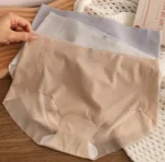 Imported Breathable Briefs Solid color mid waist Ice silk transparent stylish panty comfortable long time useable panty invisible antibacterial underwear for women - One Piece - Image 11