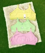 3 Pieces comfortable cotton Solid Semis Bra Slim Strap Genji for Women and Girls - Image 3