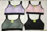 3 Piece Sports bra breathable gathered bra running bra beautiful back bra seamless bra padded bra for Women - Image 3