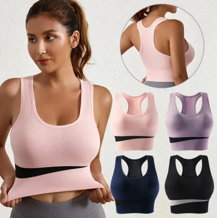 Multicolor 3 seamless sports Imported Premium soft comfortable seamless sports yoga padded sports wear bra for Women - One Piece Bra - Image 1