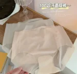 Imported Breathable Briefs Solid color mid waist Ice silk transparent stylish panty comfortable long time useable panty invisible antibacterial underwear for women - One Piece - Image 6