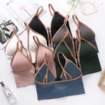 Imported New style padded comfortable bra deep V one piece zipper vest sports base beautiful back outer wear women's underwear seamless versatile girls tube top bra - Image 7