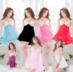 One Set Imported Female Full Net Nighty Beautiful Woman Night Dress for Honeymoon Lady Night Wear Adult Sleep Lounge Wear - Image 3