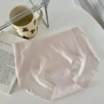 Imported Breathable Briefs Solid color mid waist Ice silk transparent stylish panty comfortable long time useable panty invisible antibacterial underwear for women - One Piece