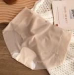 Imported Breathable Briefs Solid color mid waist Ice silk transparent stylish panty comfortable long time useable panty invisible antibacterial underwear for women - One Piece - Image 12