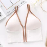 Imported New style padded comfortable bra deep V one piece zipper vest sports base beautiful back outer wear women's underwear seamless versatile girls tube top bra - Image 13
