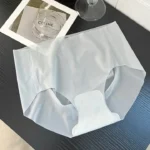 Imported Breathable Briefs Solid color mid waist Ice silk transparent stylish panty comfortable long time useable panty invisible antibacterial underwear for women - One Piece - Image 14